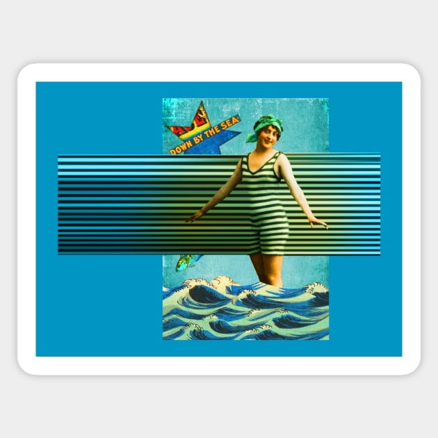 Retro Bathing Beauties 5 Sticker by Dez53